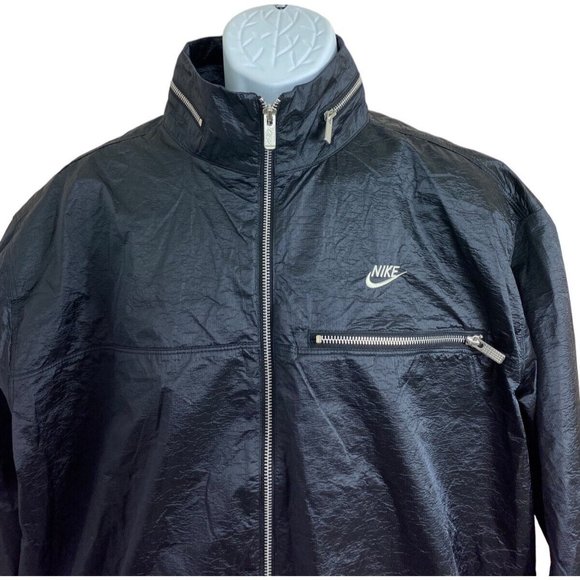 Nike Circa Black Rain Repellent Men’s Jacket Size Medium NWT Vented Zip - Picture 9 of 15